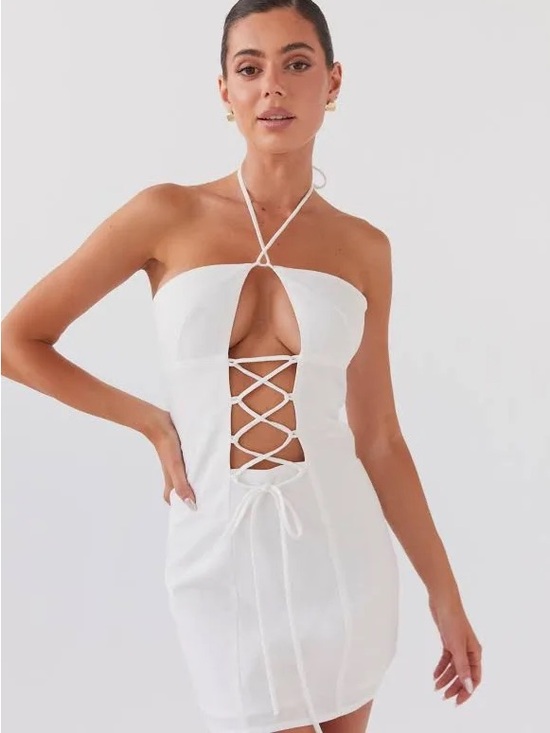 Peppermayo Dresses & Skirts - Peppermayo White Mini Dress Linen